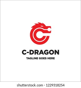 C Dragon logo icon vector