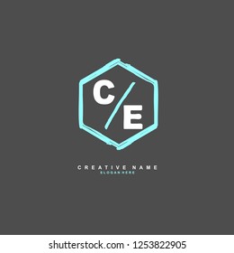 C E CE Initial logo template vector. Letter logo concept