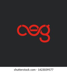 C E G joint letters logo design vector template