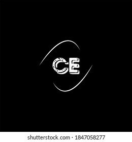 C E letter logo abstract design on black color background, ce monogram