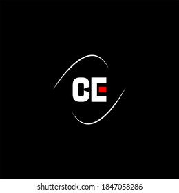 C E letter logo abstract design on black color background, ce monogram