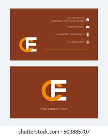 C & E Letter logo, with Business card template

