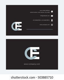 C & E Letter logo, with Business card template
