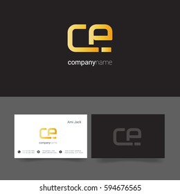 C & E Letter logo, with Business card Template