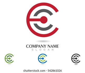 C E Letter Logo Template