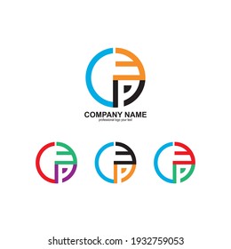 C E P Diseño de icono vectorial de la plantilla de logotipo
