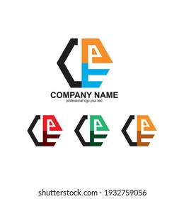 C E P Letter Logo template vector icon design
