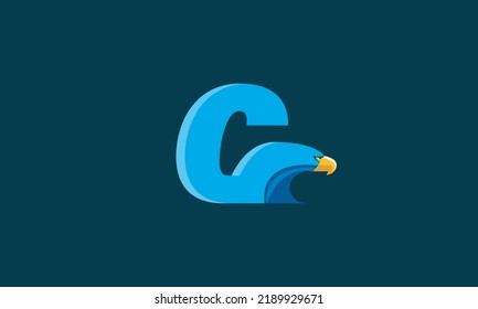 C Eagle alphabet letter logo icon design. Creative template for a company and business C Logo