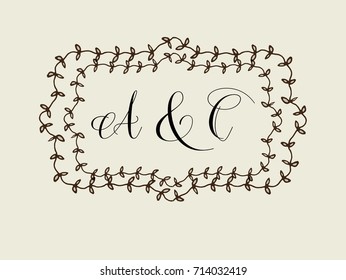 A & C elegant letter logo vector design
