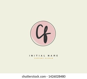 C F CF Beauty vector initial logo, handwriting logo of initial signature, wedding, fashion, jewelry, boutique, floral and botanical with creative template for any company or business.