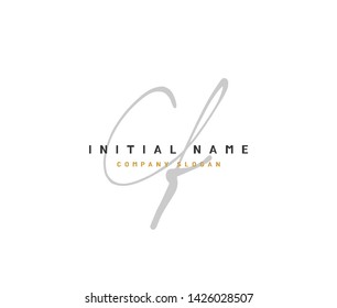 C F CF Beauty vector initial logo, handwriting logo of initial signature, wedding, fashion, jewelry, boutique, floral and botanical with creative template for any company or business.