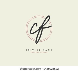 C F CF Beauty vector initial logo, handwriting logo of initial signature, wedding, fashion, jewelry, boutique, floral and botanical with creative template for any company or business.