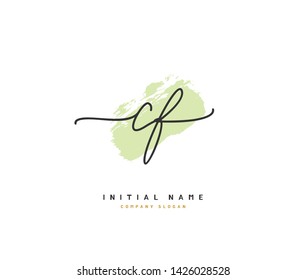 C F CF Beauty vector initial logo, handwriting logo of initial signature, wedding, fashion, jewelry, boutique, floral and botanical with creative template for any company or business.