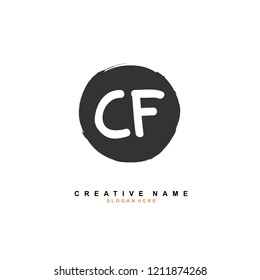 C F CF Initial abstract logo concept vector