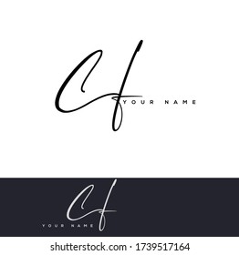 C F CF Initial letter handwriting and signature logo.	
