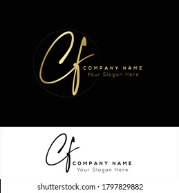 C F CF Initial letter handwriting and signature logo. Beauty vector initial logo .Fashion, boutique, floral and botanical