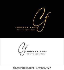  C F CF Initial letter handwriting and signature logo. Beauty vector initial logo .Fashion, boutique, floral and botanical