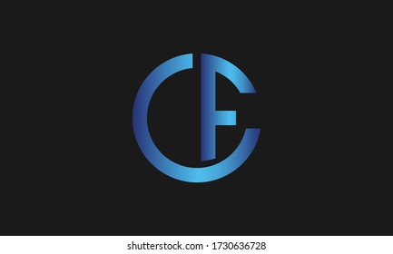 C , F , FC , CF Buchstaben Logo Design und Monogramm Logo. Ursprünglicher Buchstabe cf/fc logotype Firmenname Design. CK Logo Emblem Capital Letter Modernes Template.