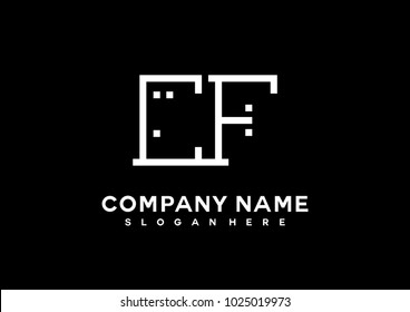 C F initial logo template vector