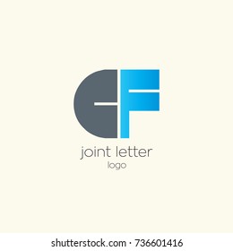 C F joint logo bold letter design template