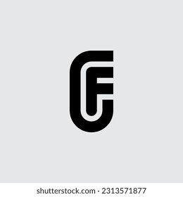 C and F - logo, initials or monogram. Design element or icon. CF - logotype.