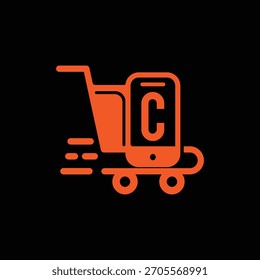 C Fast Ecommerce Diseño de Logo Plantilla de Ilustración vectorial, C Diseño de Logo 