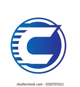 c fast letter logo
