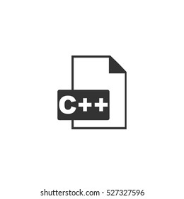 C file icon flat. Illustration isolated vector sign symbol