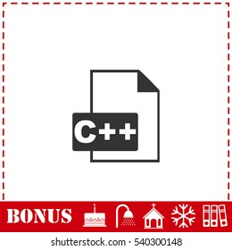 C file icon flat. Simple vector symbol and bonus icon