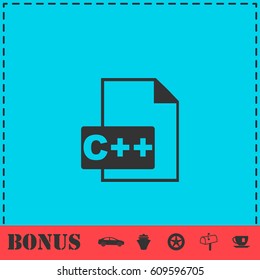 C file icon flat. Simple vector symbol and bonus icon
