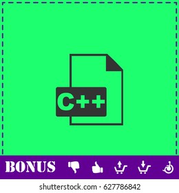C file icon flat. Simple vector symbol and bonus icon