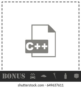 C file icon flat. Simple vector symbol and bonus icon