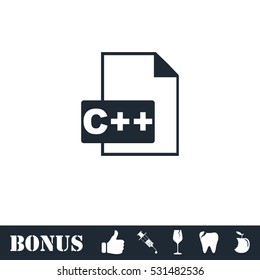 C file icon flat. Vector illustration symbol and bonus pictogram