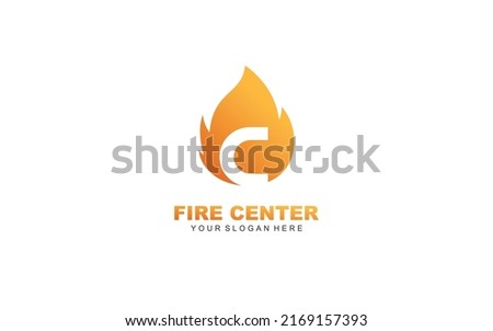 C fire logo design inspiration. Vector letter template design for brand.