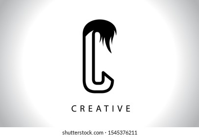 C Flame Letter Logo Icon Design With Fire Flame. C letter design logo concept with black and white colors trendy vector illustration.