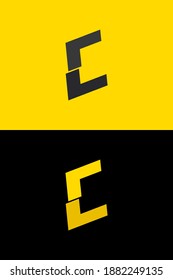 C font letter logo, lightning flash power design. For energy labels, rock music posters, superhero print and more
