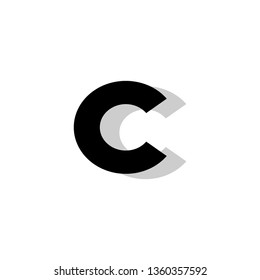C Font logo. Modern design vector font for title, header, lettering. Corporate Vector abc technology typeface. 