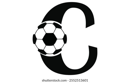 C football Letter logo template for your branding.