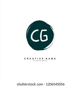 C G CG Initial abstract logo concept vector