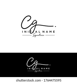 C G CG Initial Brief Handschrift und Unterschrift Logo.