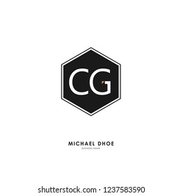 C G CG Initial logo letter with minimalist concept. Vector with scandinavian style logo.