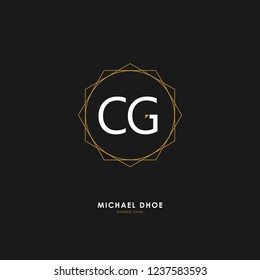 C G CG Initial logo letter with minimalist concept. Vector with scandinavian style logo.