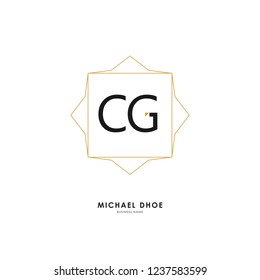 C G CG Initial logo letter with minimalist concept. Vector with scandinavian style logo.
