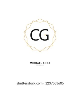 C G CG Initial logo letter with minimalist concept. Vector with scandinavian style logo.