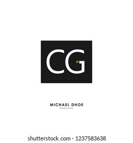C G CG Initial logo letter with minimalist concept. Vector with scandinavian style logo.