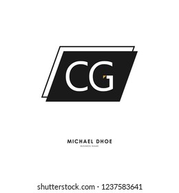 C G CG Initial logo letter with minimalist concept. Vector with scandinavian style logo.