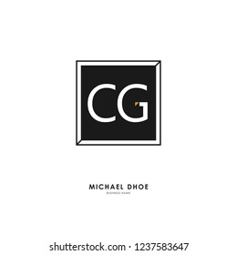 C G CG Initial logo letter with minimalist concept. Vector with scandinavian style logo.