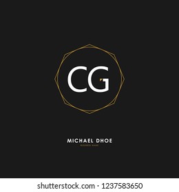 C G CG Initial logo letter with minimalist concept. Vector with scandinavian style logo.