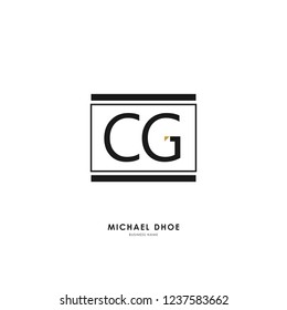 C G CG Initial logo letter with minimalist concept. Vector with scandinavian style logo.