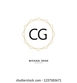 C G CG Initial logo letter with minimalist concept. Vector with scandinavian style logo.